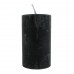12cm x 7cm Black Solid Colour Rustic Pillar Candles